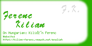 ferenc kilian business card